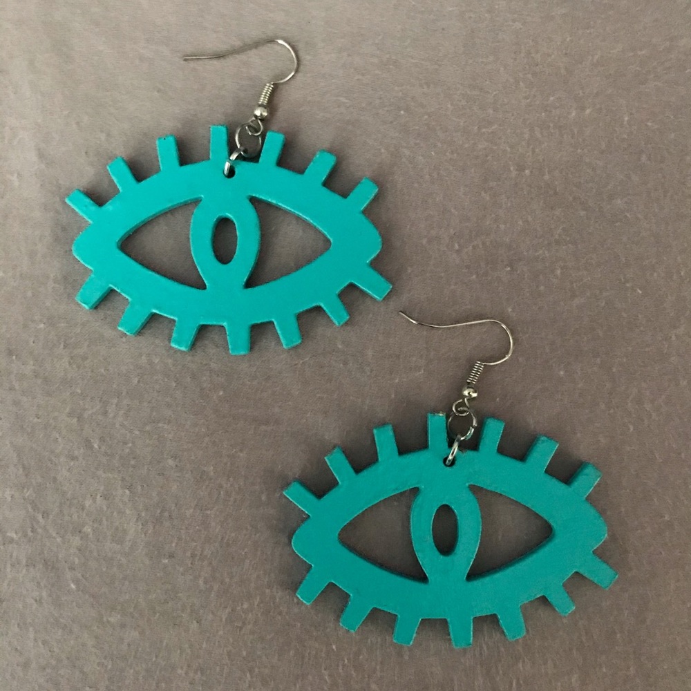 Blue eye earrings